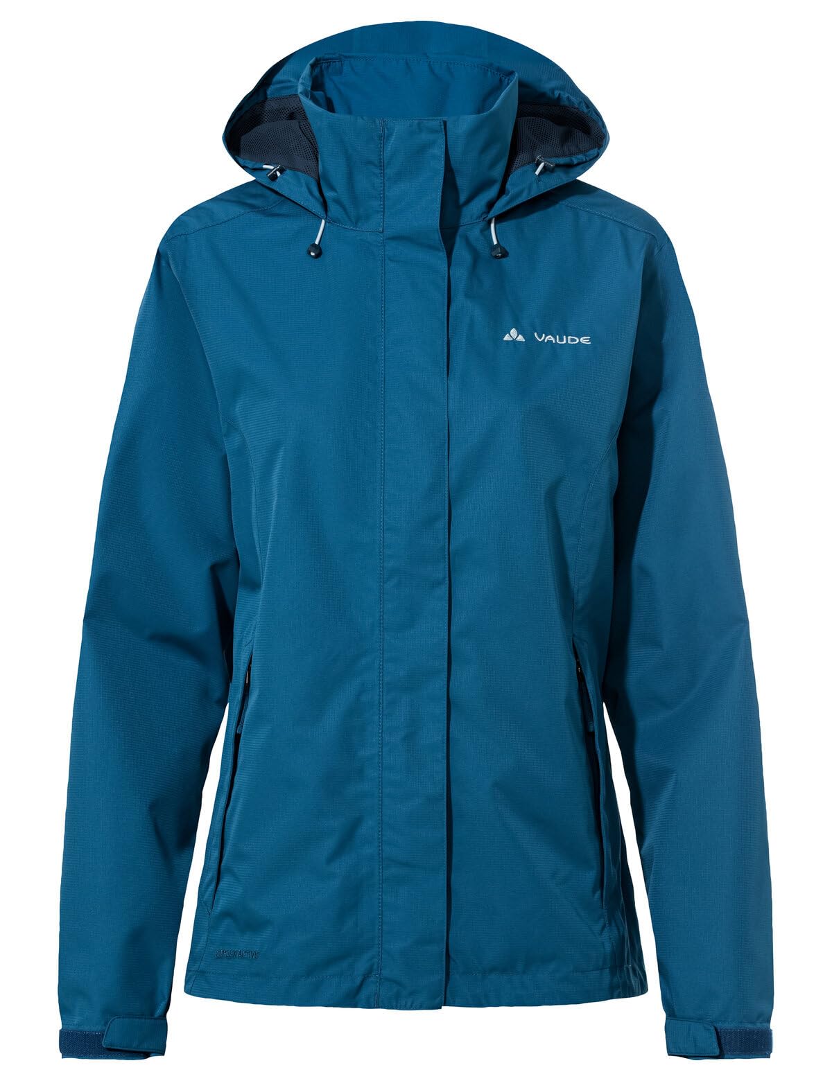 VAUDE Escape Light Regenjacke Damen – wasserdicht, atmungsaktiv und winddicht mit 2-Lagen-Membran, verstaubare Kapuze, 420g leicht