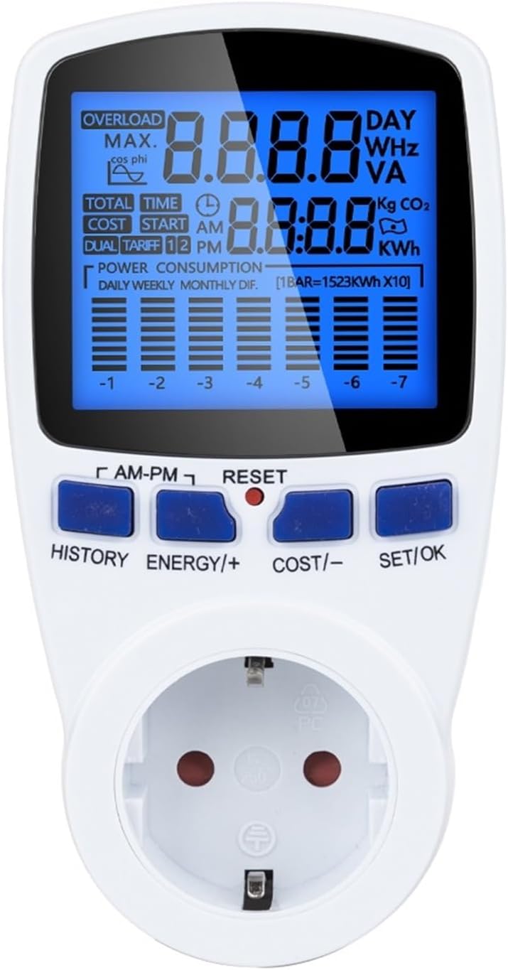 AC power meter wattmeter socket with backlight(UK)