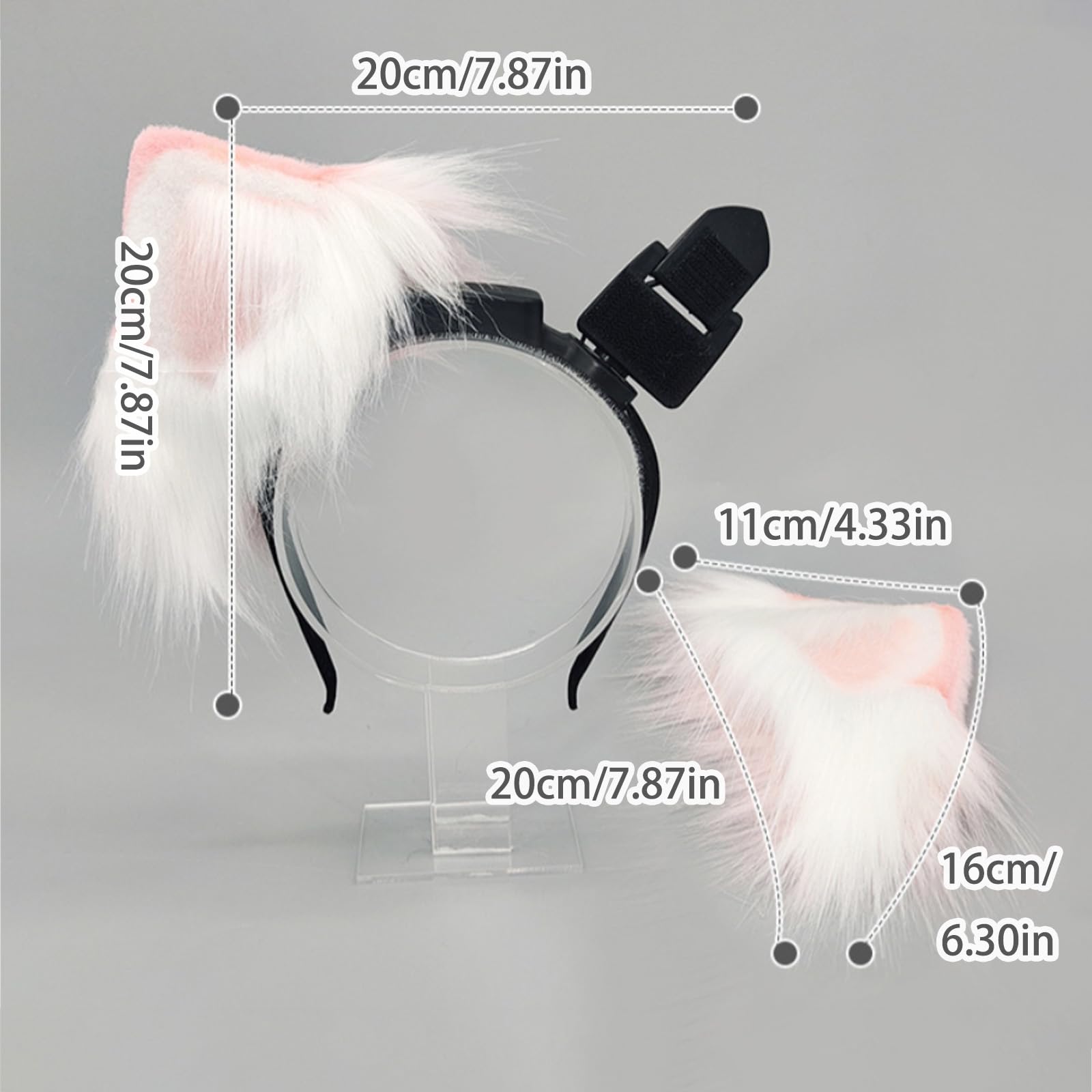 Diadema con orejas de gatos y zorros, diadema eléctrica con orejas de gato móviles, accesorios para disfraz de Halloween, Animal recargable