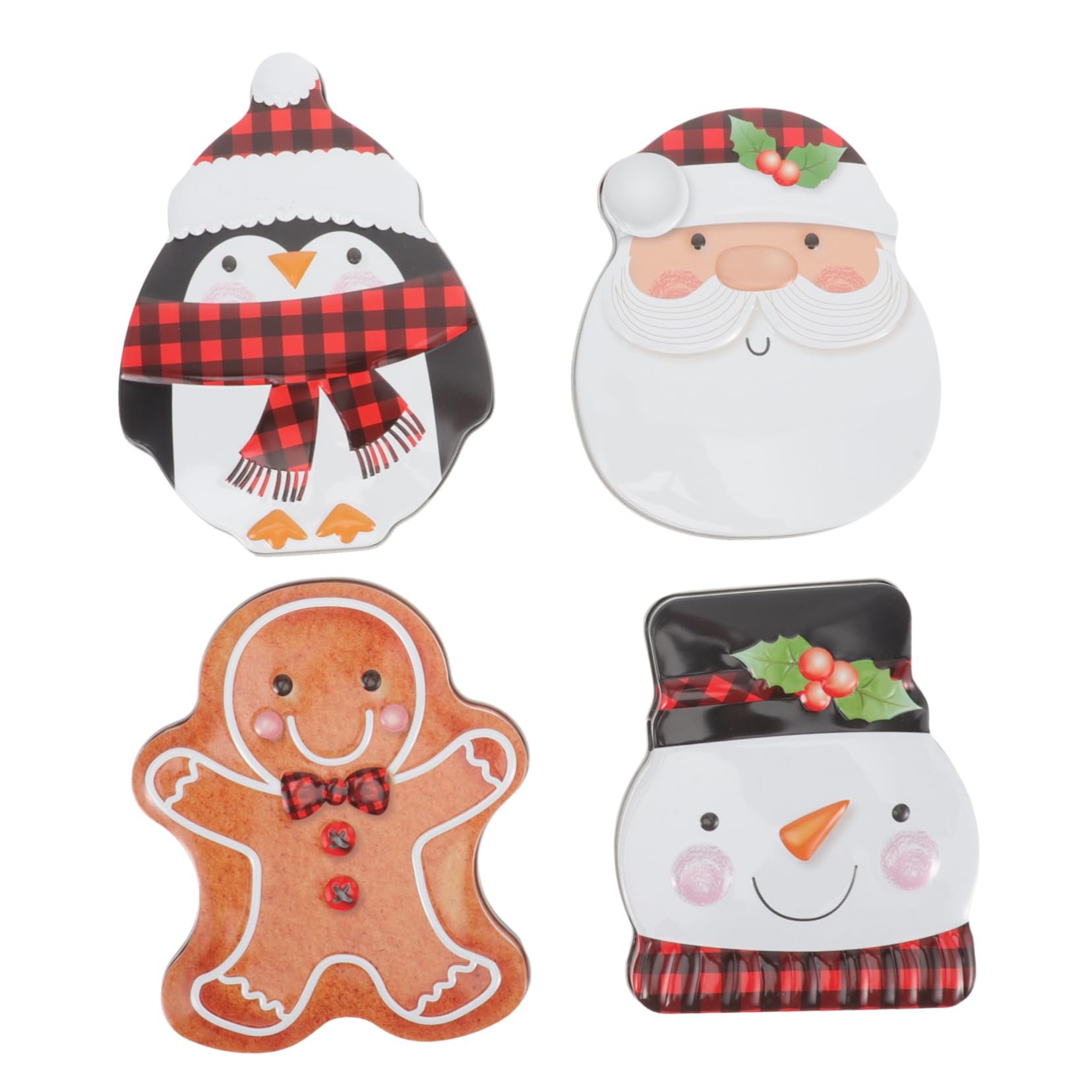 4pezzi Scatola Per Biscotti e Caramelle Motivi Natalizi Decorativi Per Dolcetti e Caramelle Per Festa Natale Decorazione Casa Piccolo e Leggero Facile Riporre e Trasportare