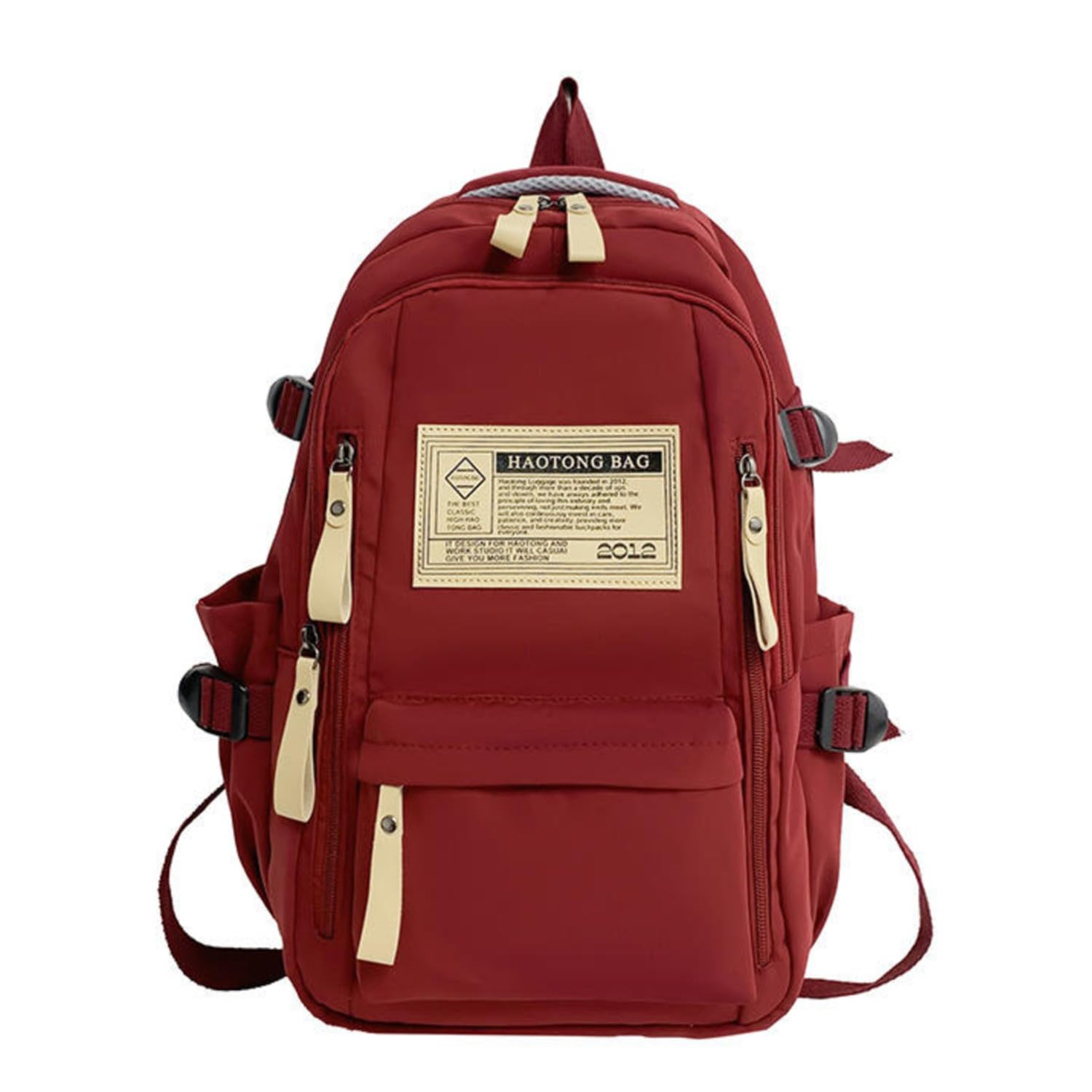 casual fashion korean style solid colored zipper backpack trendy urban waterproof multi-pocket daily carry book bag unisex travel laptop daypack & school bag for high school & college students