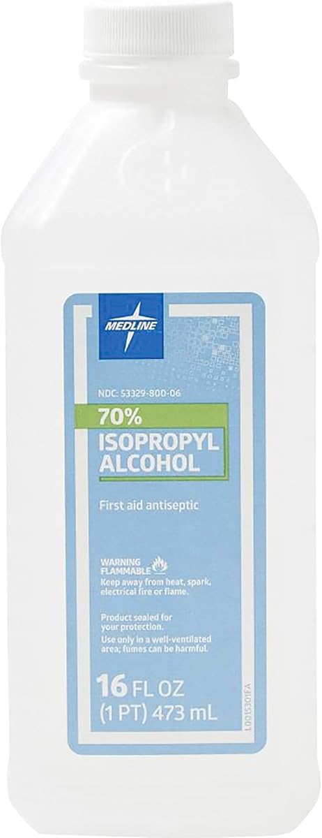 Medline 70% Isopropyl Alcohol, 16-Ounce Bottle, 1 Count