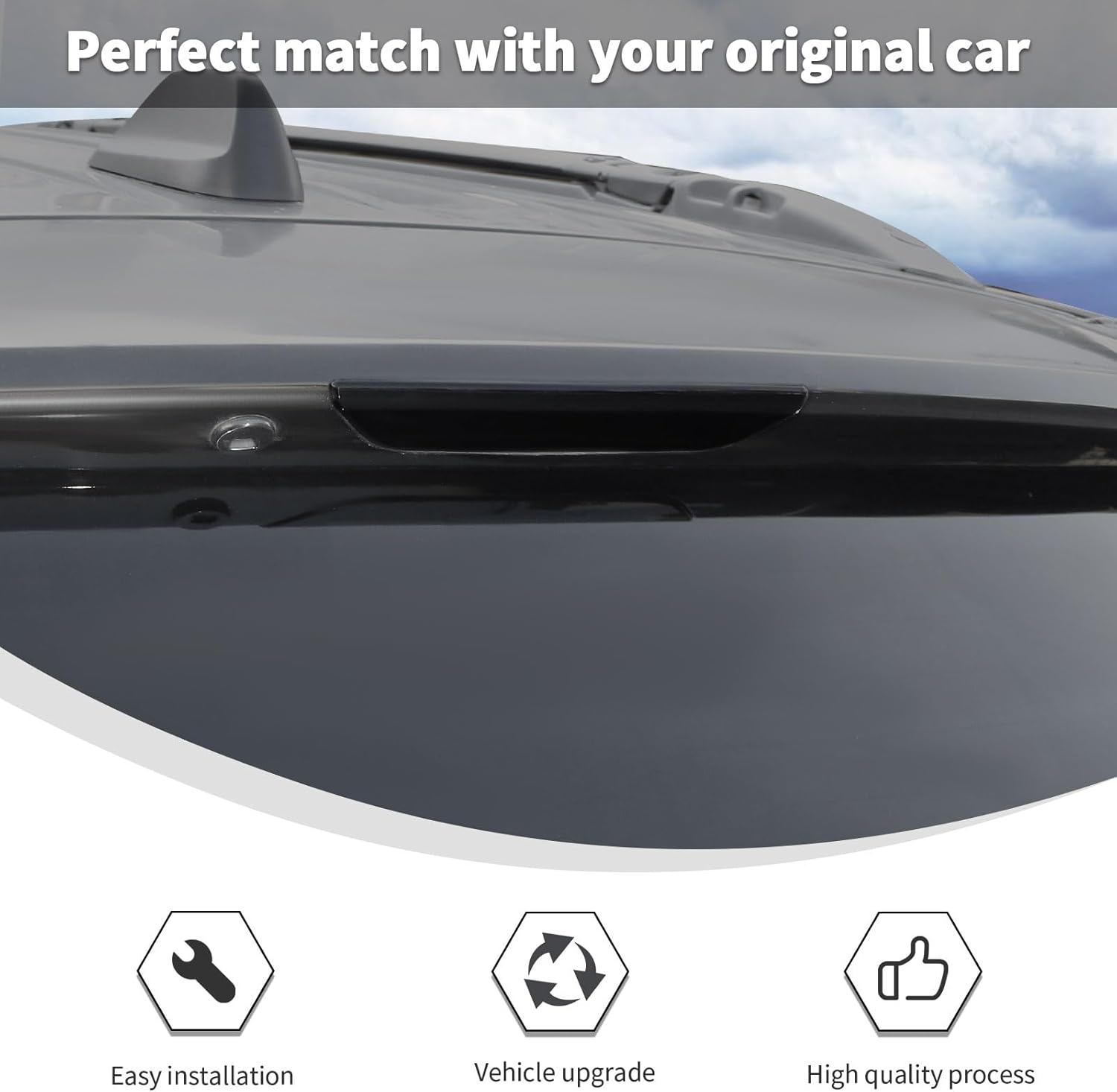 Linskip 3rd Brake Light Cover Compatible with 2011-2022 Jeep Grand Cherokee, Rear High Centre Third Brake Guard for Jeep Grand Cherokee Accessories(Smoke Dark)