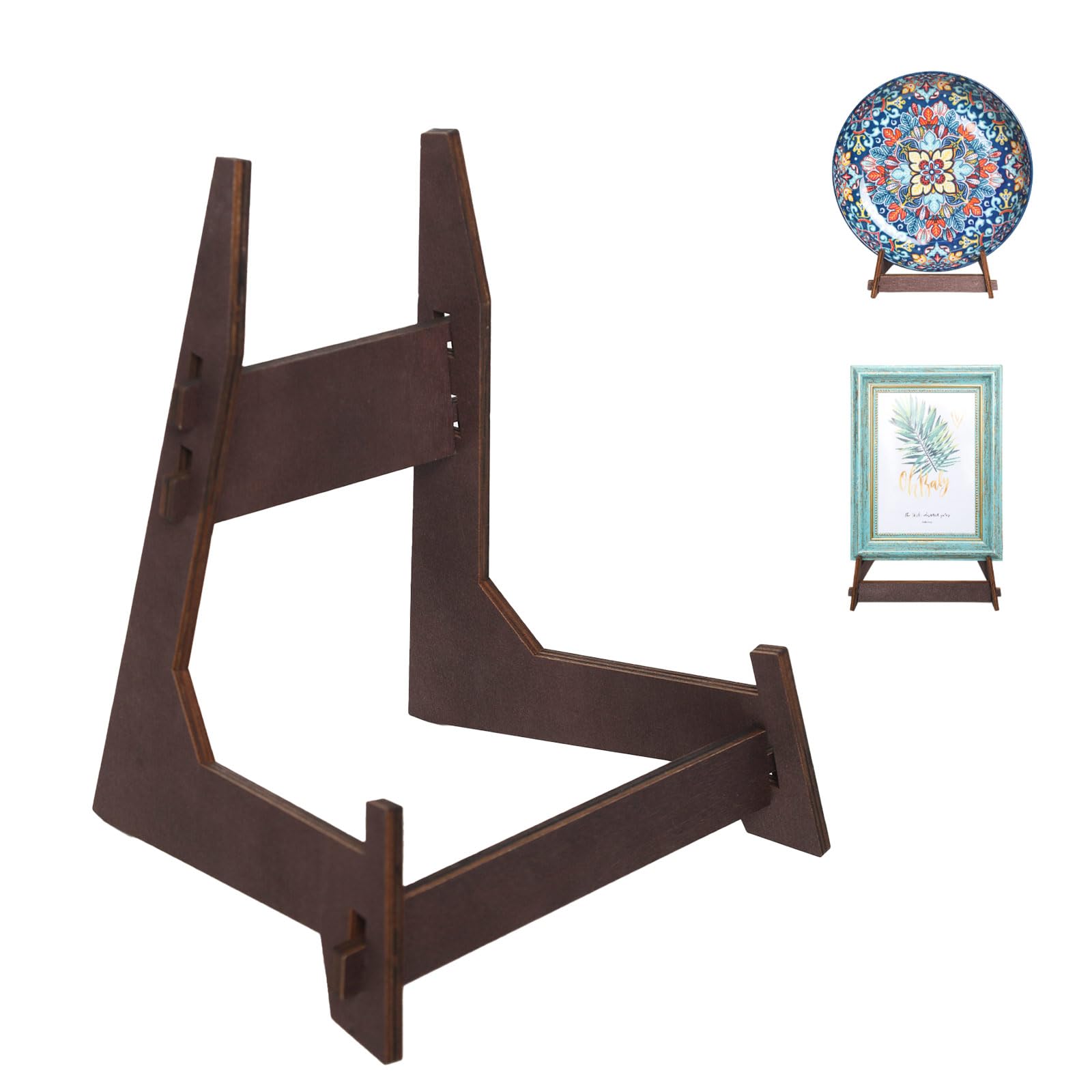 YSWOMOSKD 1 Pack 15.5 Inch Plate Stand for Display Wooden Stands for Display Decorative Picture Frame Stand,Plate Holder Display Stand,Easels for Display(15.5inch-1pcs)
