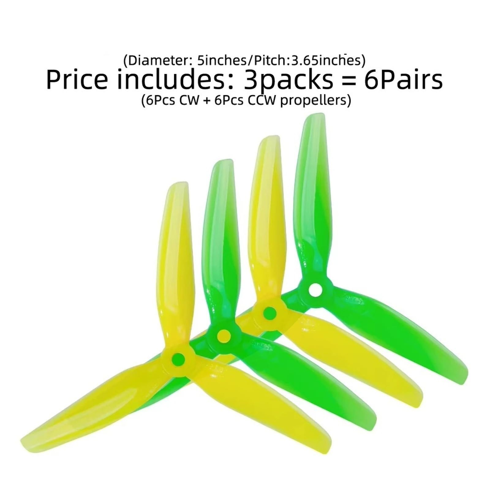 5 cali Tri-Blade śmigło S3/S4/S5/P3/P4/P3.5 6 par (6 par Ethix S4)