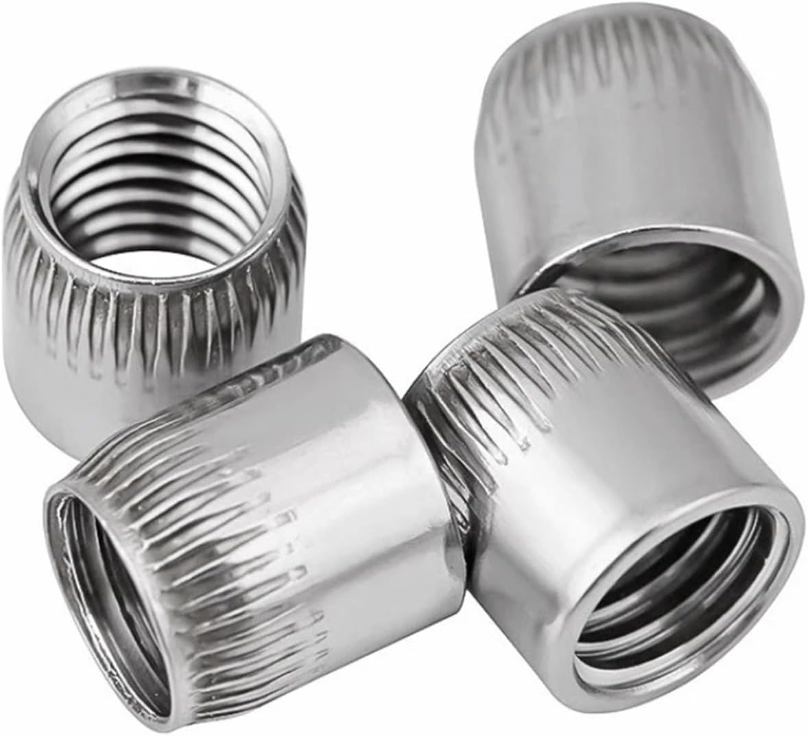 Carbon Steel Hexagonal Nut, Stainless Steel Nut,2-5pcs M6 M8 M10 M12 304 Stainless Steel Female Thread Conical Cap Tapered Cone Nut Built in Expansion Knurled Nuts(M8,M12 2pcs)