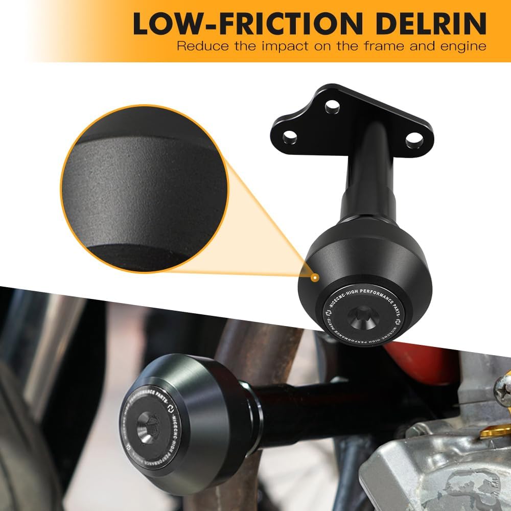 NICECNC Brake Hose Clamp Brake Cable & Frame Sliders Frame Guards Compatible with Suzuki DRZ400SM 2005-2024 See Fitment