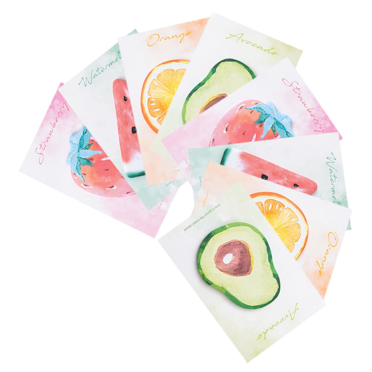 OSALADI 5 Pezzi 8 Note adesive a forma di frutta pastiglie divertente colorato adesivi per libri blocchi note autoadesivi Adesivi della nota scolastica Pad di memo compatti Carta