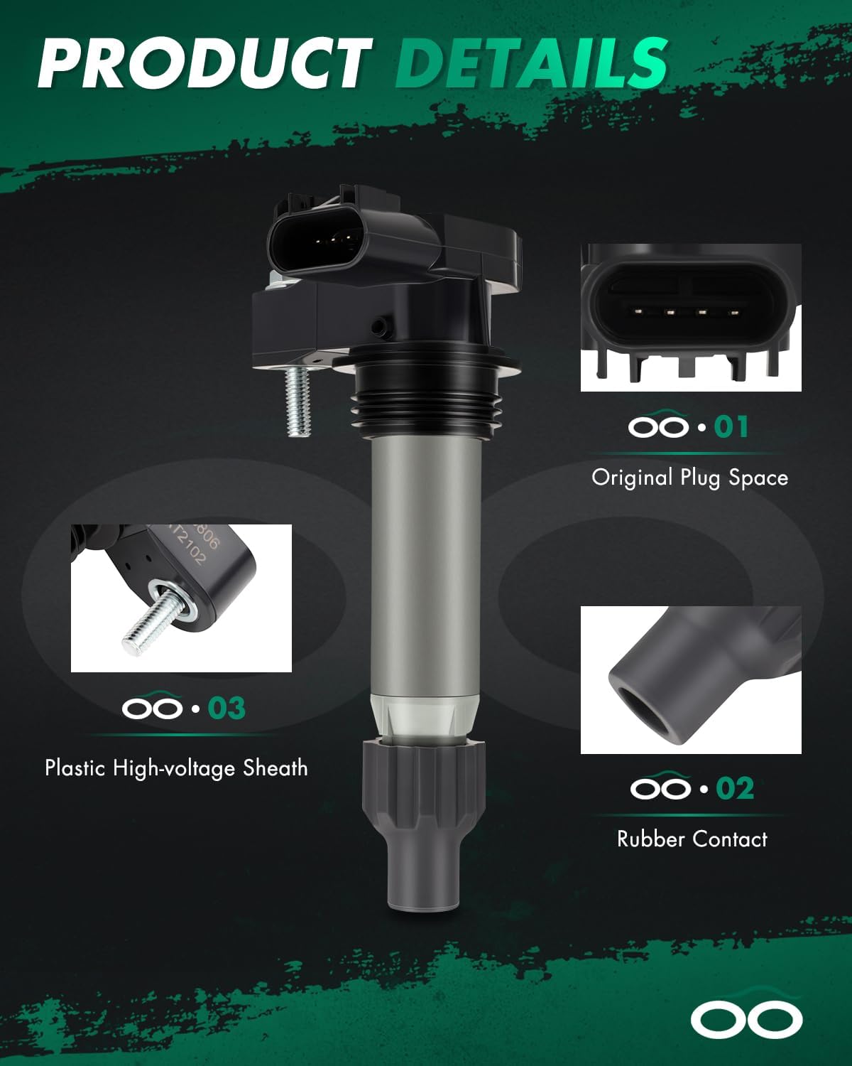 SCITOO Ignition Coil suitable with for GMC Terrain 3.6L 2013-2015 for Chevrolet Traverse 3.6L 2010-2016 for Cadillac XTS 3.6L 2013-2016 for Buick for LaCrosse 3.6L 2010-2015,Pack of 6,UF569