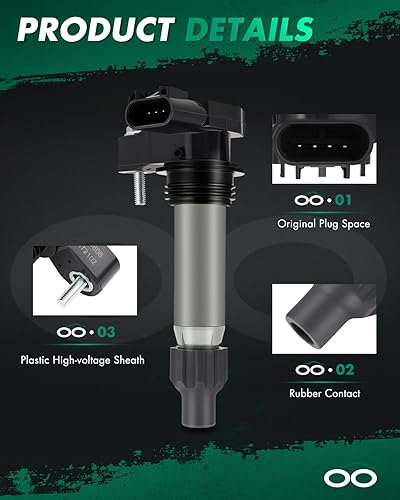 Vista 1896 de SCITOO 1 bobinas de encendido con 4 bujías de iridio para Chevrolet 2011-2015 Cruze 1.4L 2016 Cruze Limited 1.4L 2012-2020 Sonic 1.4L 2013-2021 Trax