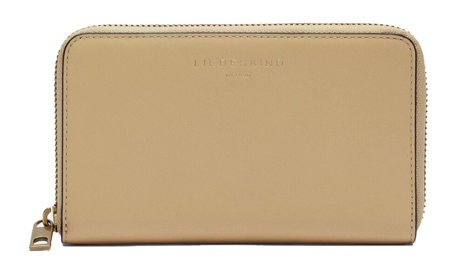 LIEBESKIND Berlin Leather Purse Kodiaq Sheep Hilla Frieda Ziparound Wallet Beige