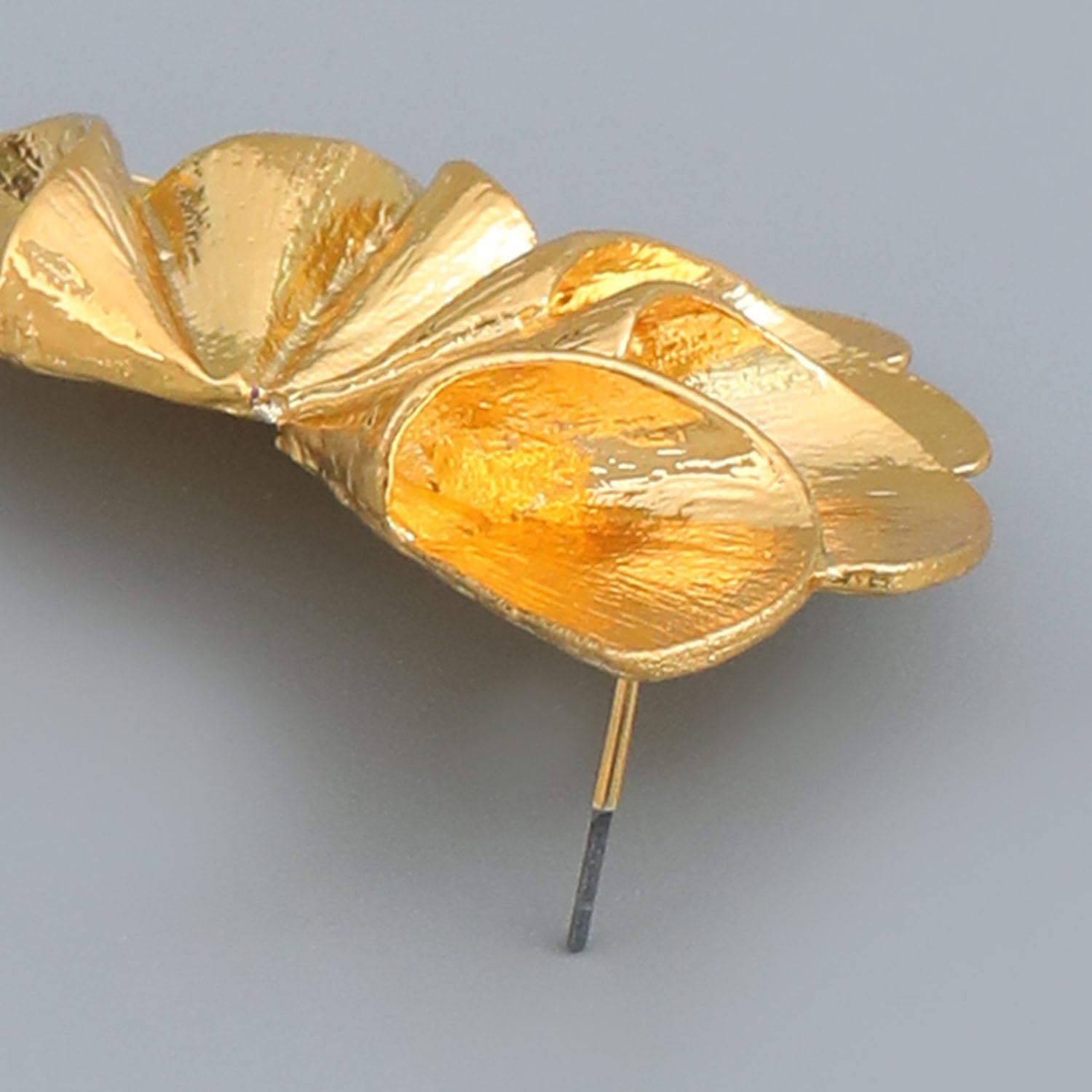 Gold Flower Earrings for Women Floral Dangle Earrings Large Flower Earrings Metal Sectored Leaf Earrings Floral Statement Earrings Holiday Party Birthday Jewelry Gift for Women - Image 7