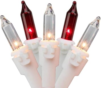 Northlight Mini Icicle Christmas Lights Red Clear 8.75 White Wire 150ct