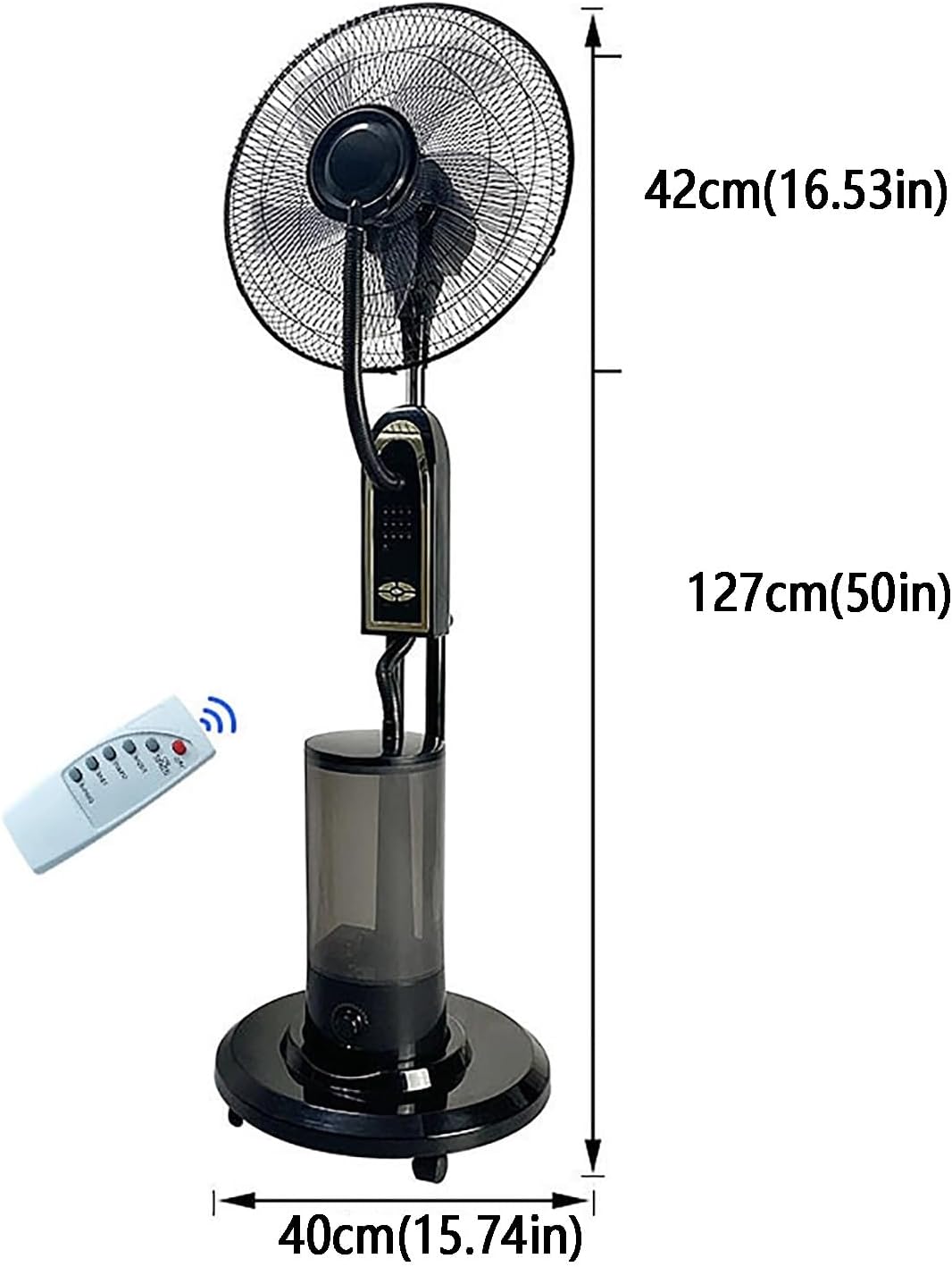 Portable Misting Fan, Oscillating Pedestal Fan with Mist, Outdoor Fans, Floor Fan for Home, Office, Patios with Timer & Remote Control, 4L Large-Capacity Water Tank