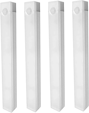 Under Cabinet Lighting 4Pcs LED Dimmable Magnetic Motion Sensor Light Indoor 8 Inch Rechargeable Portable Cordless Lamp for Kitchen Stairs Bedroom RV Dorm Wall Lights