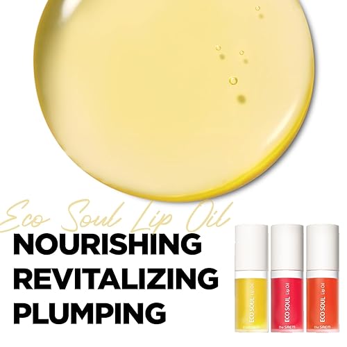 Miniatura 2 de THESAEM Eco Soul Lip Oil 01 Honey - Aceite labial voluminoso e hidratante para nutrir e hidratar los labios, aceite de semillas de girasol y aceite