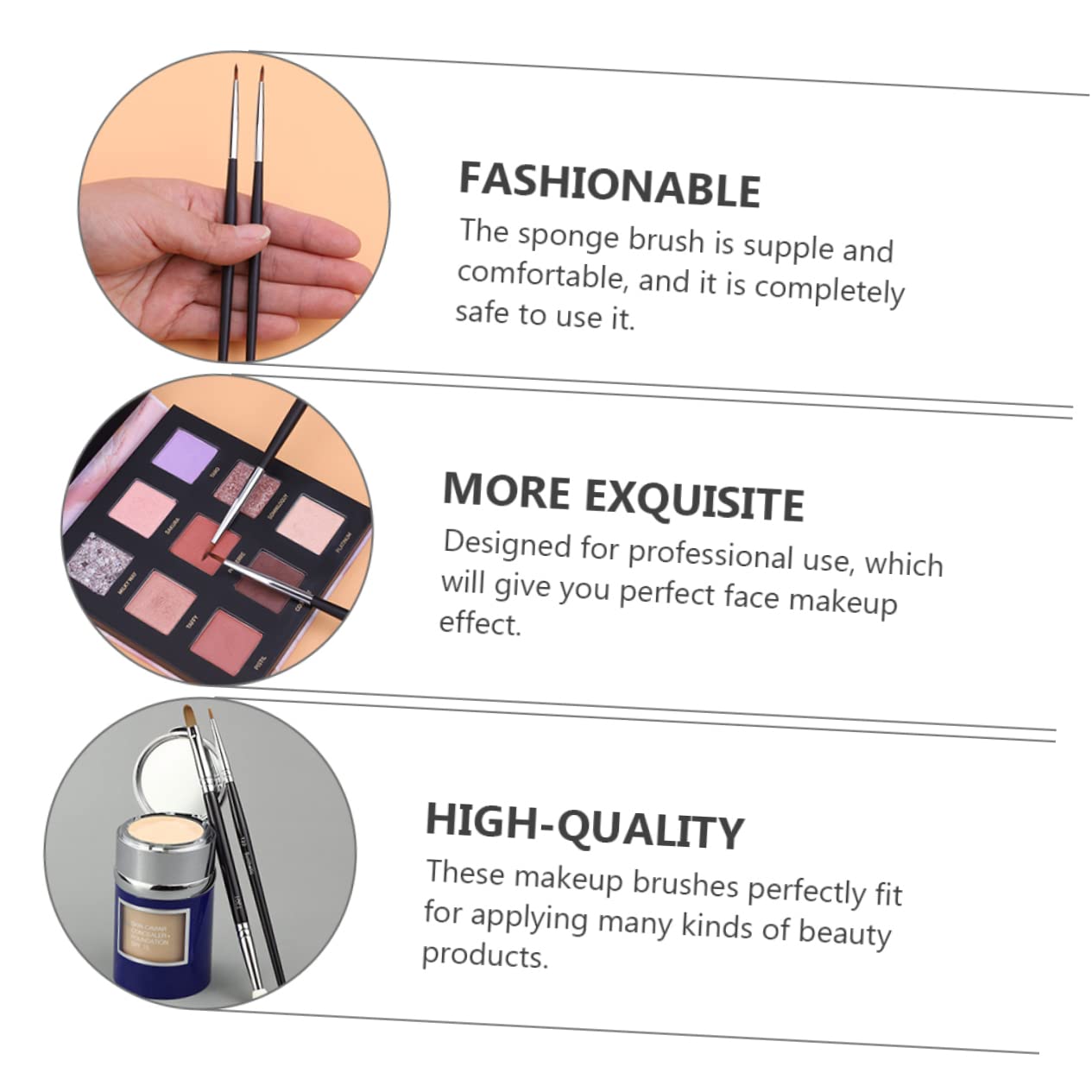 1set Eyeliner Double- Conceal Makeup Brush for Professional Concealer Application for Hiding Dark Circles and Tear Ducts