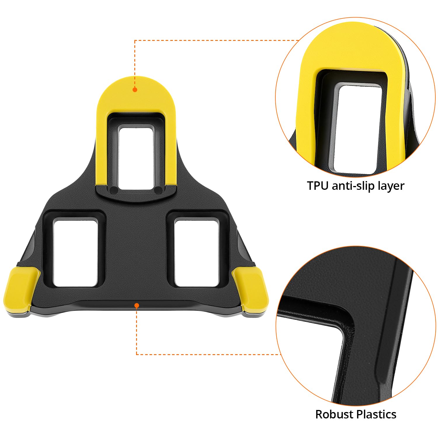 QWORK Knagi na pedały, zestaw spinek rowerowych, kompatybilny z systemami Shimano SPD SH11 SH12 SH10 SH51, do rowerów szosowych, kolarstwa halowego, MTB