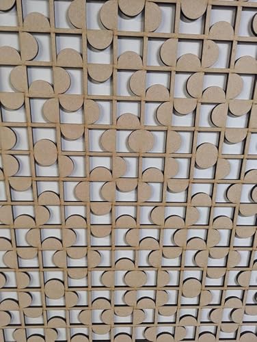 Panneau décoratif en bois - Cloison murale - Grille de radiateur - Décoration de meubles - Découpe au laser - Panneau MDF de 3 mm d'épaisseur - Dimensions : 1200 x 610 mm - Motif croix (014B) -