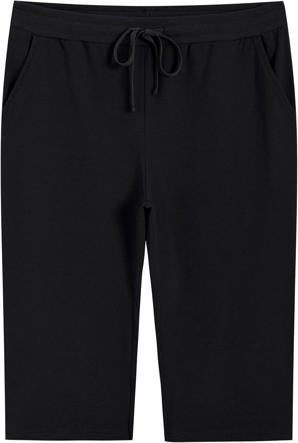 Weintee Women's Plus Size Petite Cotton Capri Pants with 3 Pockets