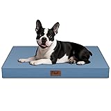 Outdoor Orthopedic Dog Bed for Medium Dogs & Cats, Waterproof Flat Pet Mat with Egg Crate Foam & Washable Removable Oxford Cover, 30x20 Inch, Blue 30.0"L x 20.0"W x 3.0"Th Blue