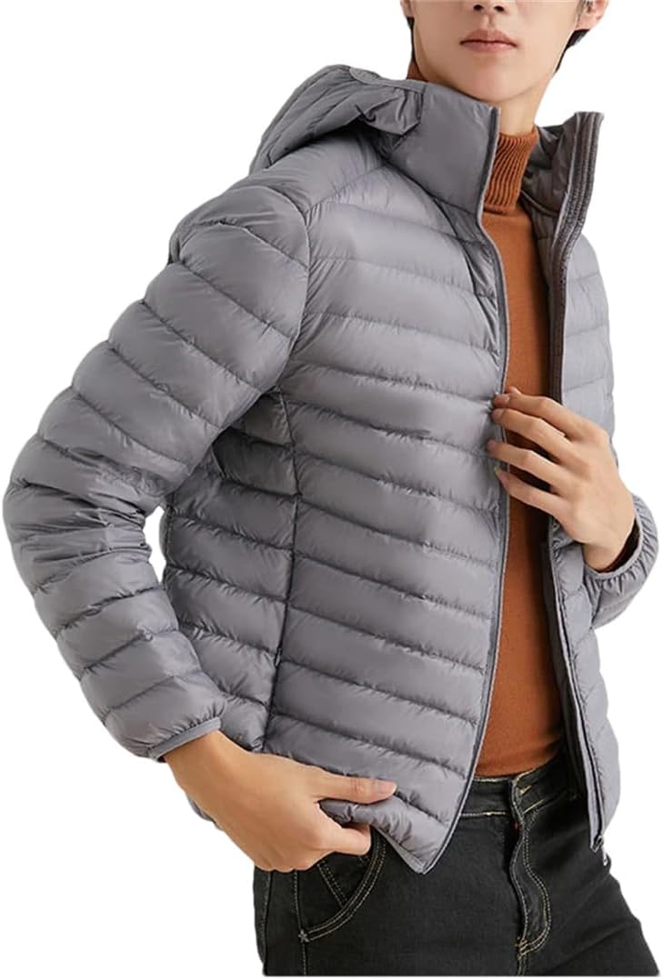 Wjnvfioo Man Duck Down Hooded Jacket Winter Autumn Coat Men Light Warm Outwear Parkas Outdoors Campaign Clothes