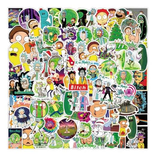 Yangsiw 100 Pegatinas de Vinilo de Rick and Morty, Resistentes al Agua, para monopatín, portátil, Maleta, Moto, Coche, Bicicleta, Ordenador, Regalo para Adolescentes y Adultos