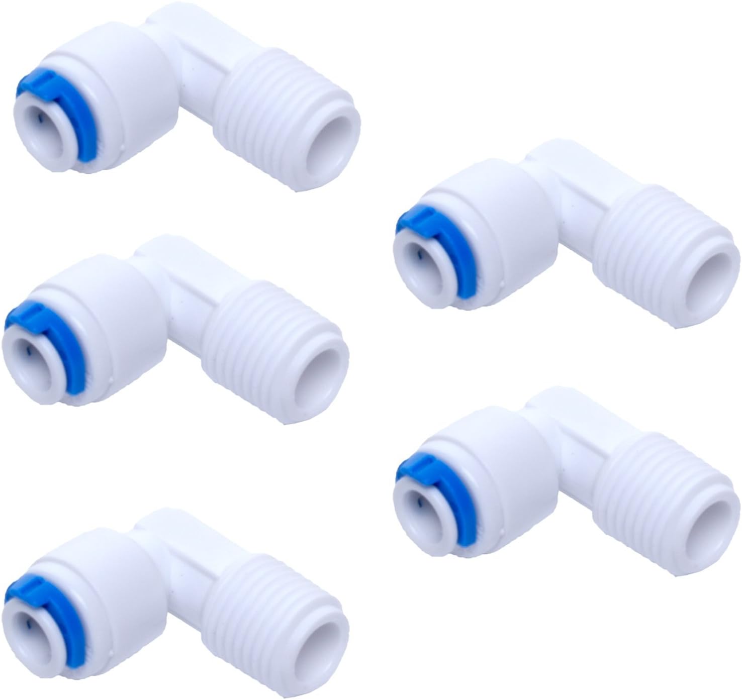 Vyair 1/4" Thread to 1/4" Push Fit Elbow - RO Housing Elbow (5)