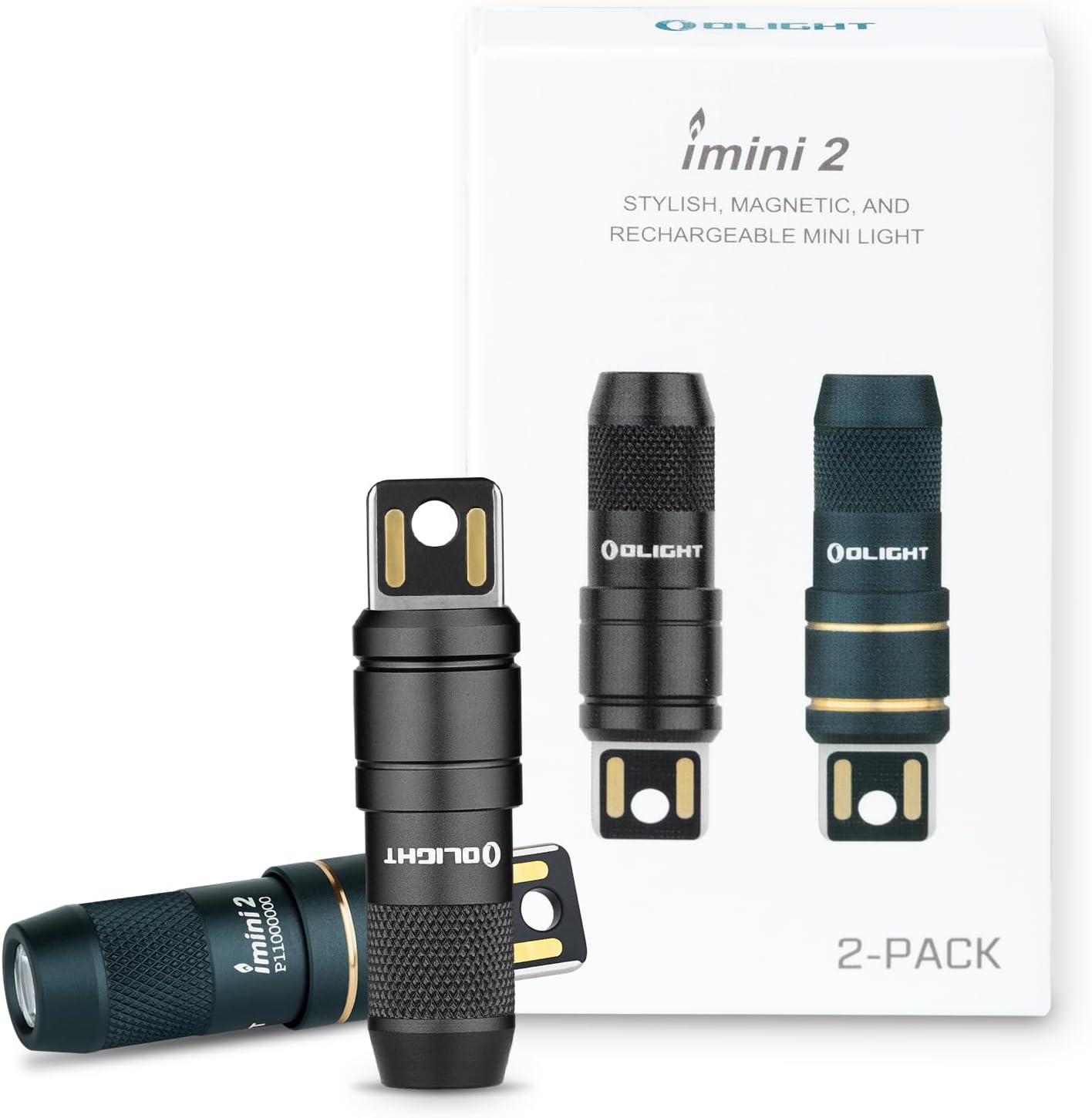 IMINI 2 Rechargeable EDC Keychain Mini Flashlight Black thumbnail