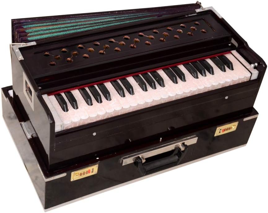 Xoz® high class sound quality 42 key 2 reed 440 tuned best wood musical instruments folding harmonium
