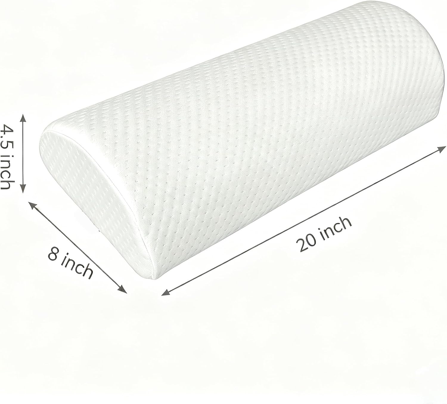 Half-Moon Pillow for Leg Knee Back Support, White, 2-Pack