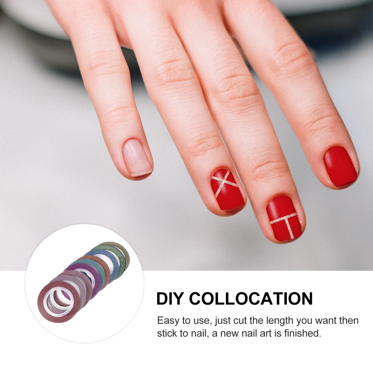 FRCOLOR Lot de 14 rouleaux d'autocollants brillants pour manucure DIY