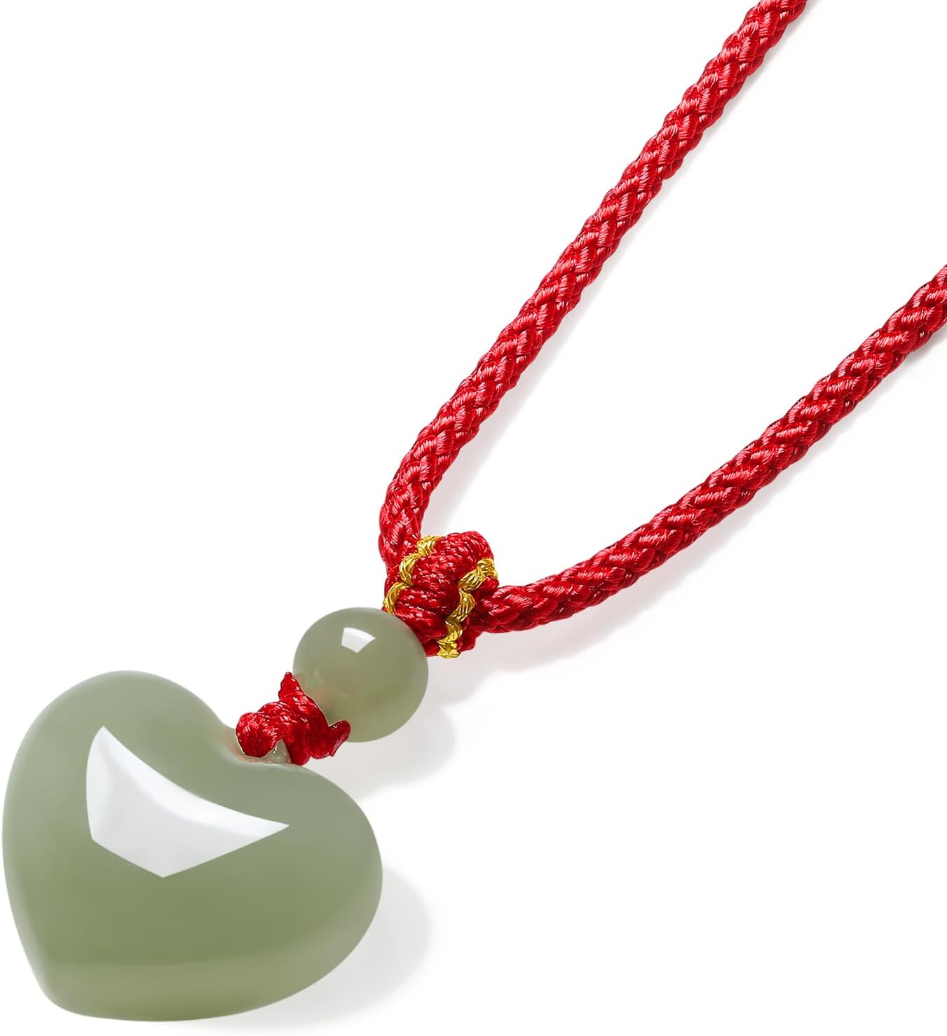 Healing Jade Necklaces Heart Pendant Red Braided Chain Dainty Necklace Trendy Pendants Love Jewelry for Women Mom Daughter Valentine's Birthday Anniversary 65-75cm/25.6-29.5" Y0414791 - Image 3