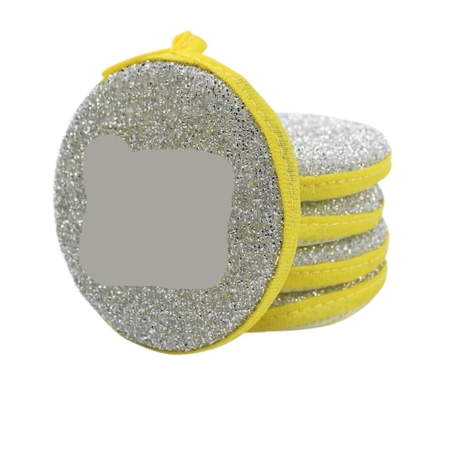 Scourers 5/10PCS Double sided Kitchen Sponge Scrubber Cleaning Pads Dishwashing Tools For Sink Pots Pans(5Pcs Yellow)