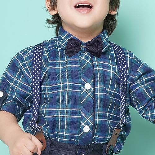 Image of AJ DEZINES Kids Casual Wear Clothing Cotton Blue Shirt Short Set For Boys (Twister-CA-45-BLUE-1)