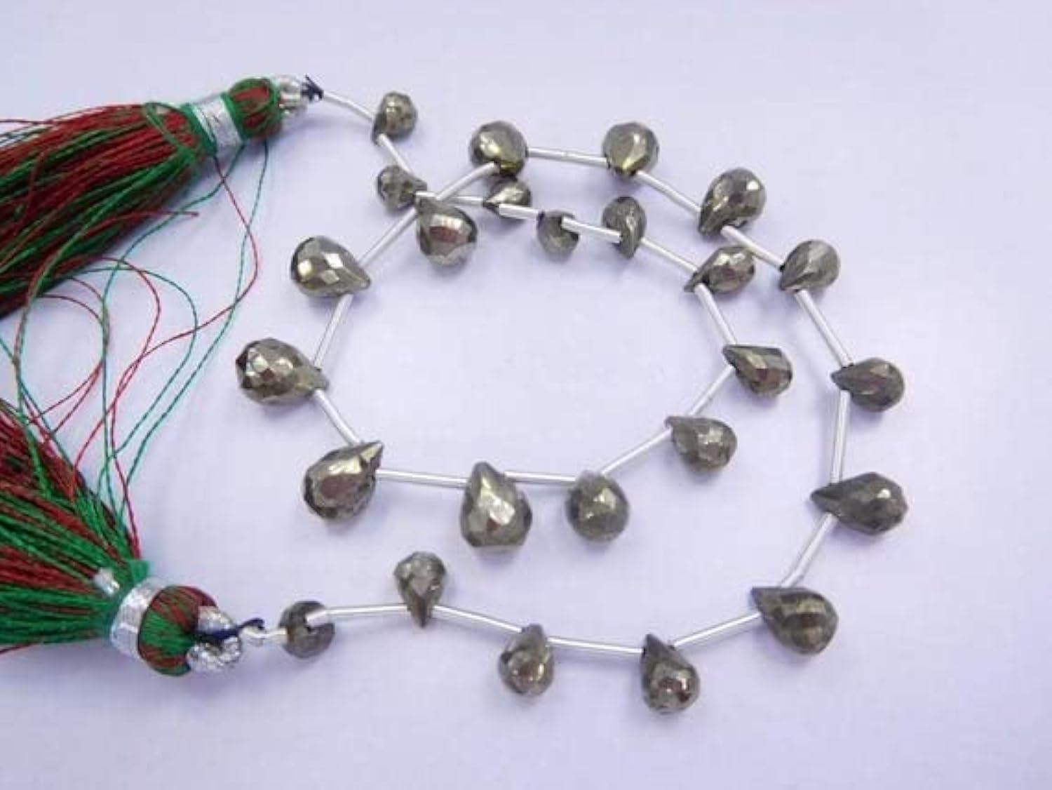 Teardrop beads en pyrite véritable LKBEADS drop beads facettées 4x6-6x8mm pour loisirs créatifs