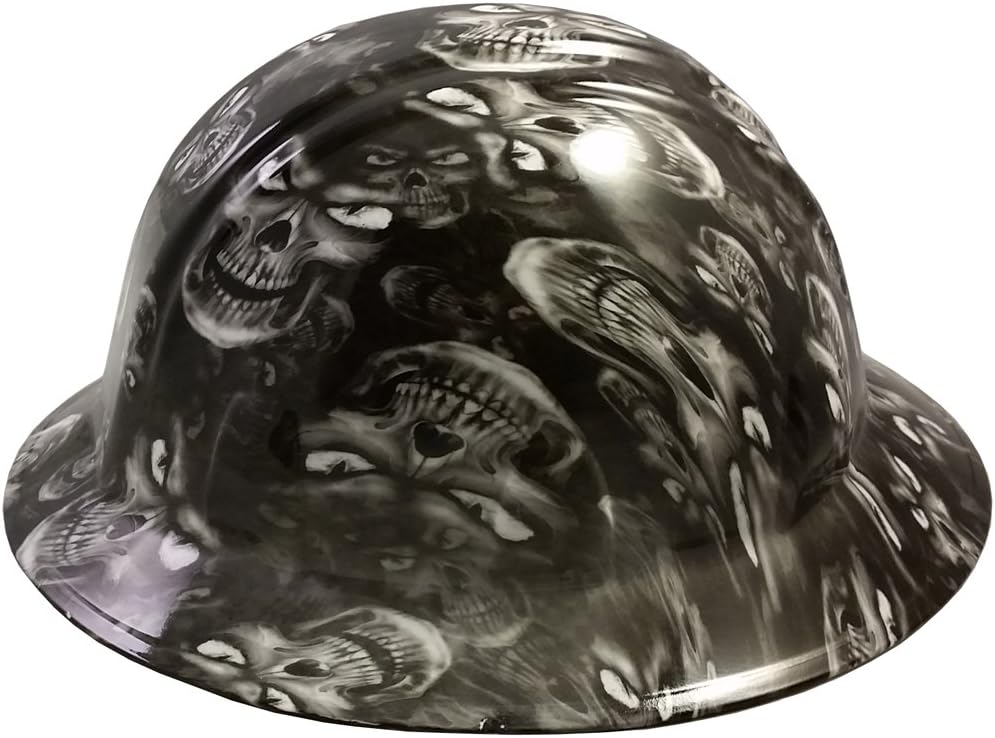 Texas America Safety Company Hades Skull Full Brim Style Hydro Dipped Hard Hat