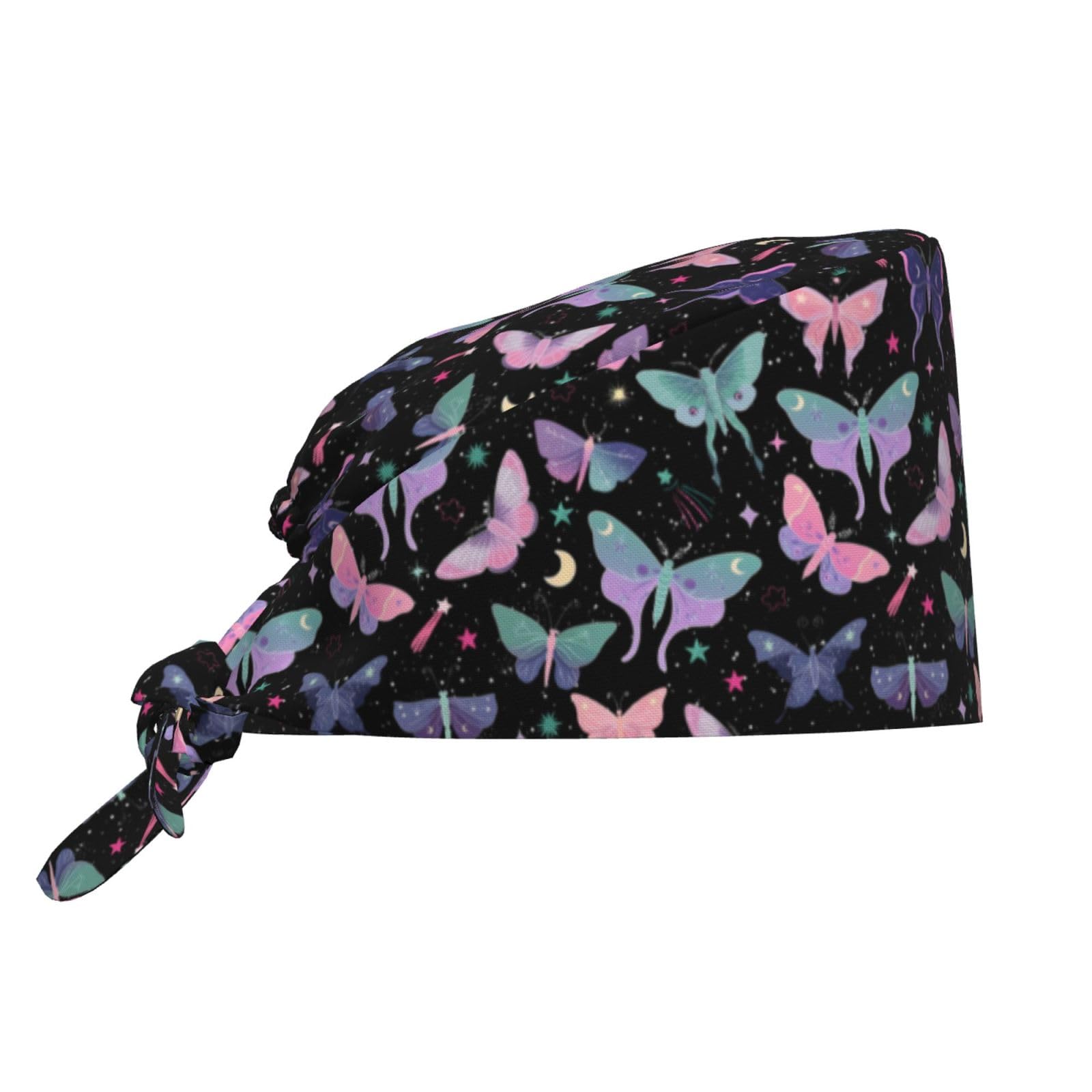 Working Cap Scrub Cap with Sweatband Adjustable Unisex Tie Back Hat for Cleaning Farm Nursing
