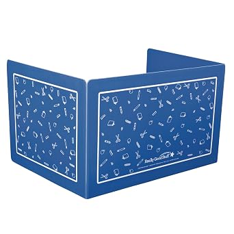 Really Good Stuff Blue Plastic Privacy Shield for Desks, Single, Large | Student Study Carrel Reduces Distractions, Keep Eyes from Wandering During Tests, School Tools