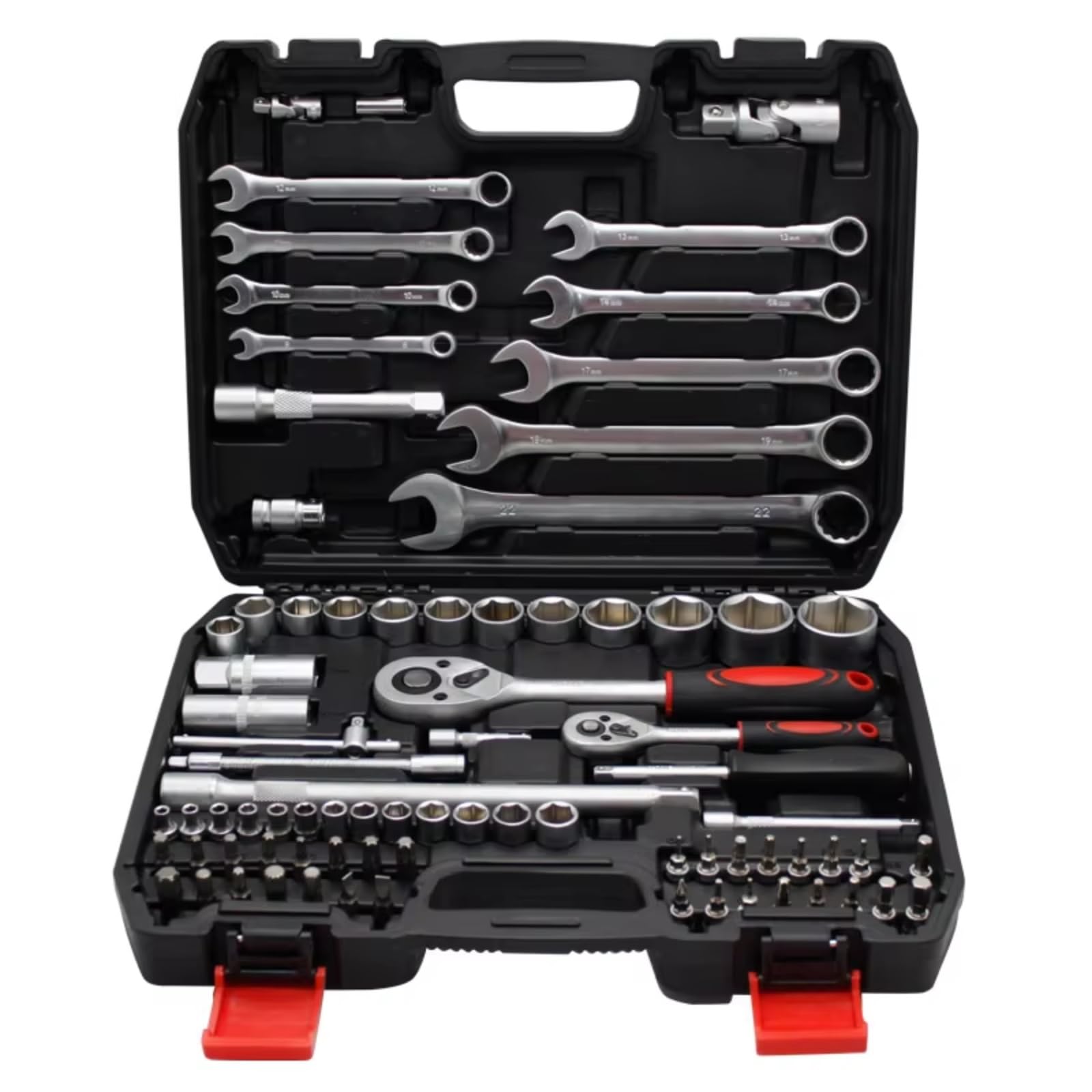 Maletín herramientas multiusos Juego Herramientas 82 Uds Caja 8-22 Mm Extensión Llave Combinada Juegos Herramientas Reparación Kit Herramientas Trinquete Y Estuche Herramientas De Mano