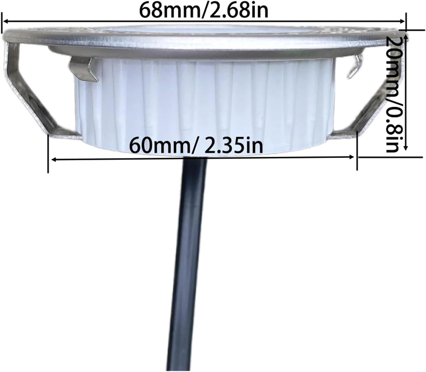 2-Pack 12V AC DC 68mm Cooker Range Hood Bulb Light 1.5W LED Kitchen Undercabinet Puck Closet Motorhome RV Yacht(White 6000K,WITH EL CONNECTOR_NO)