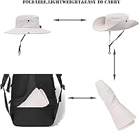 Vista 4 de Sombrero de sol para mujer de verano, sombrero de playa de ala ancha, protección UV al aire libre, plegable, malla fresca, diseño para cola