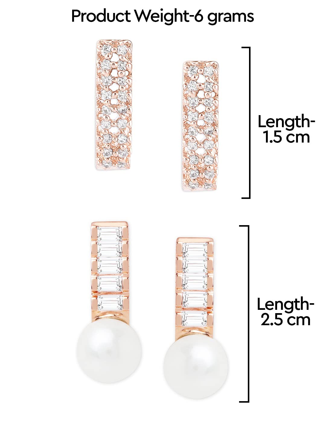 Contemporary Cubic Zirconia Studs Earrings Set - ZPFK13486