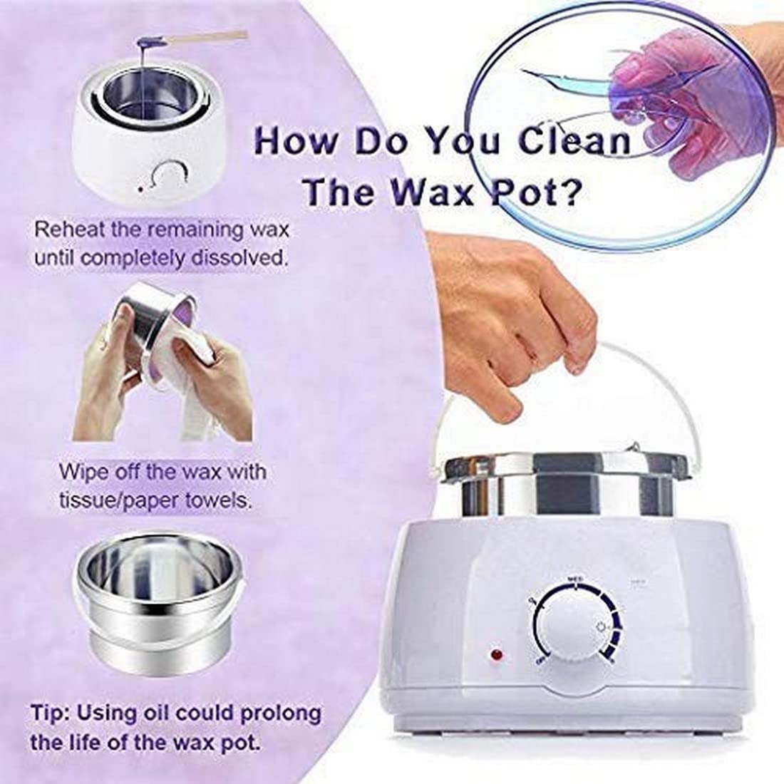 Krishna Zone Wax Heater Warmer Hot Wax Heater for Hard, Strip and Paraffin Waxing (Multicolour) 2