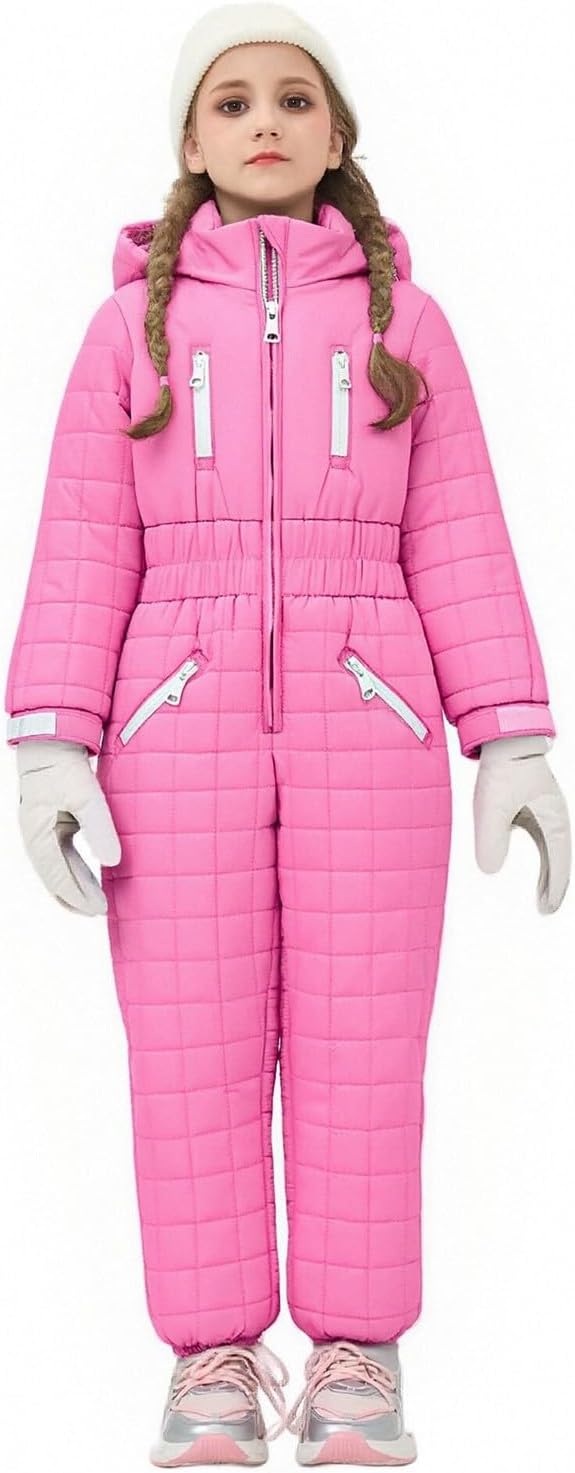 Kids Snow Suit Girls Boys One Piece Ski Suits Waterproof Insulated Winter Outdoor Overalls Snowboarding Snowsuit