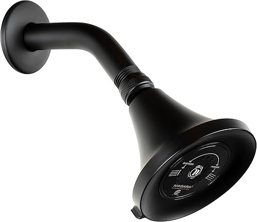 Miniatura 9 de Niagara Conservation N3915MB Earth Luxe - Cabezal de ducha fijo ajustable de 3 pulverizadores con 1.5 GPM, 3.35 pulgadas, montaje en pared, color