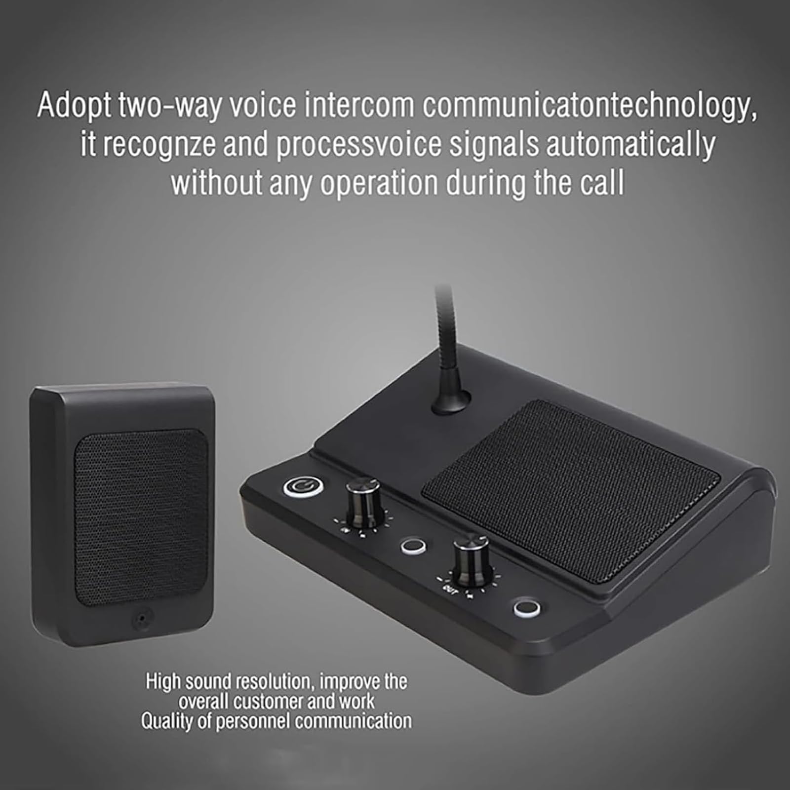 Sistema de intercomunicación totalmente automático, comunicación de doble vía, diseño antiinterferencia, resistencia a la flexión de 360°, ideal para tiendas, oficinas, hospitales, bancos