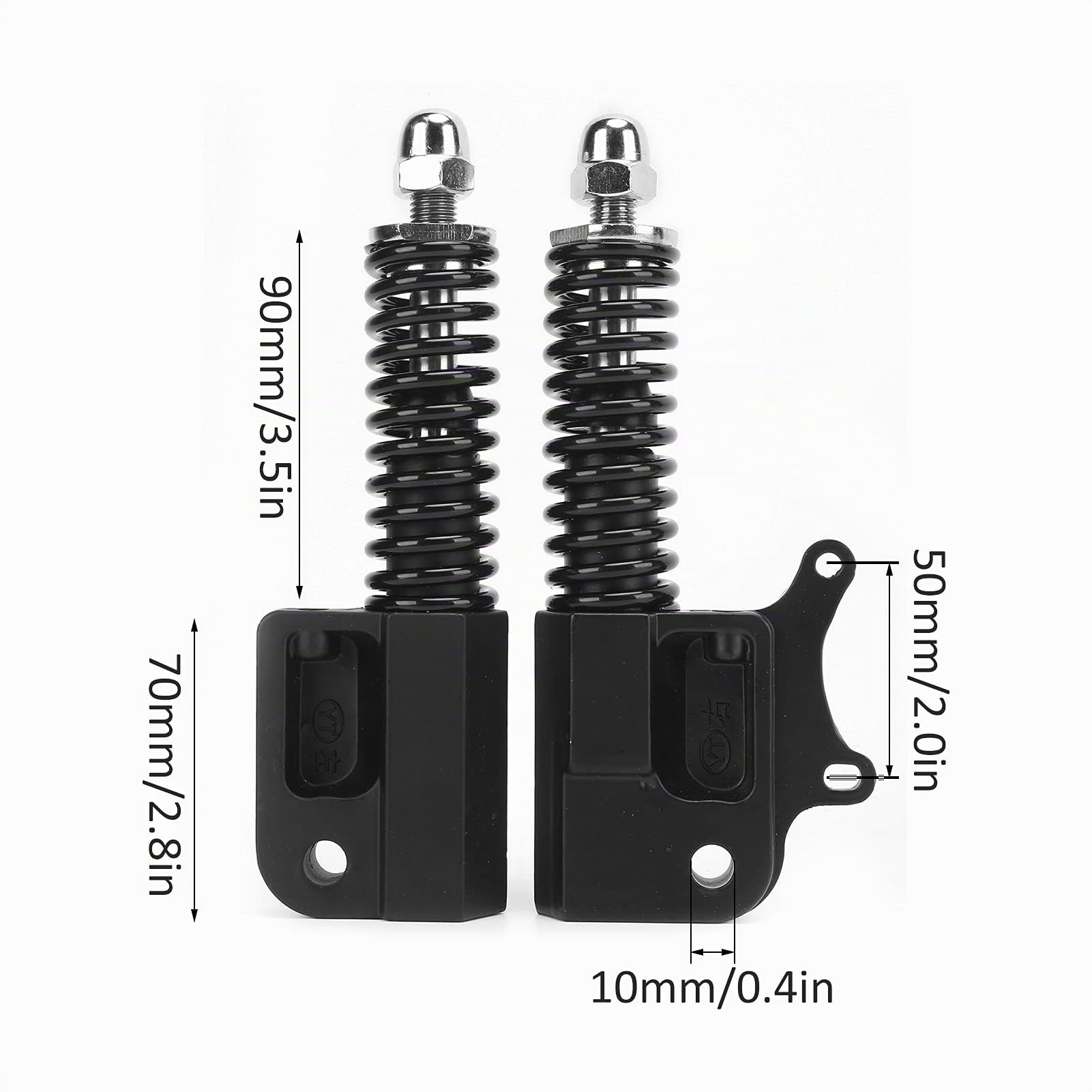10 Pouces Scooter Électrique Fourche Avant Ressort Hydraulique Amortisseur Suspension Acier Inoxydable Amortisseurs de Vibrations Gauche Et Droite Paire Noire