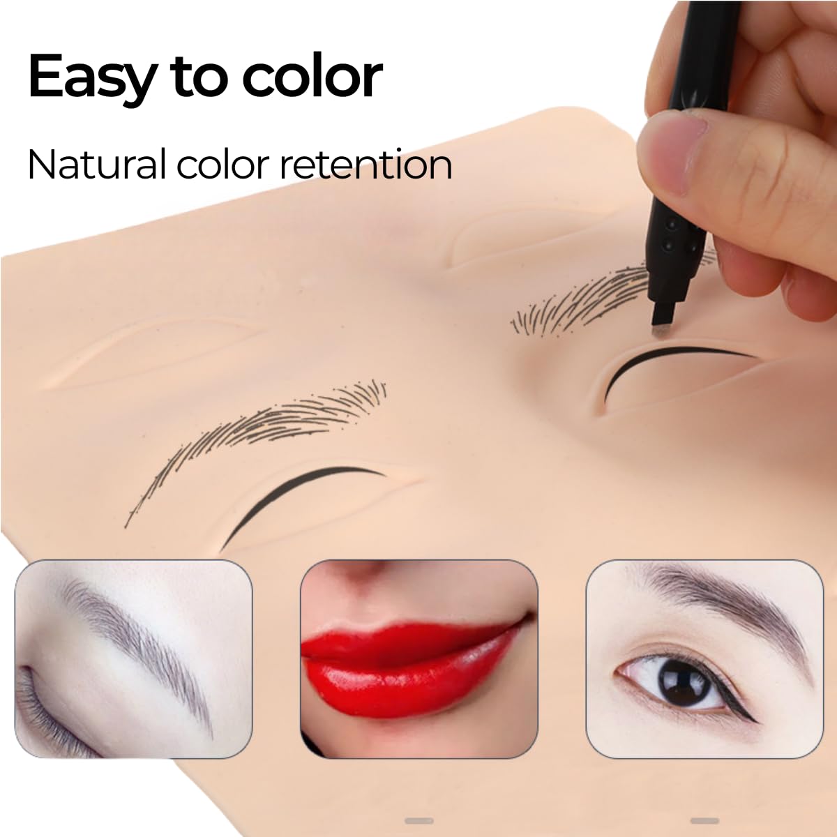 Tattoo Face Practice Skin - Microblading Practice Skin 10pcs 3D Face Practice Skin Silicone Permanent Makeup Practice Face, for Eyebrow Lip Tattoo Practice and Makeup Training