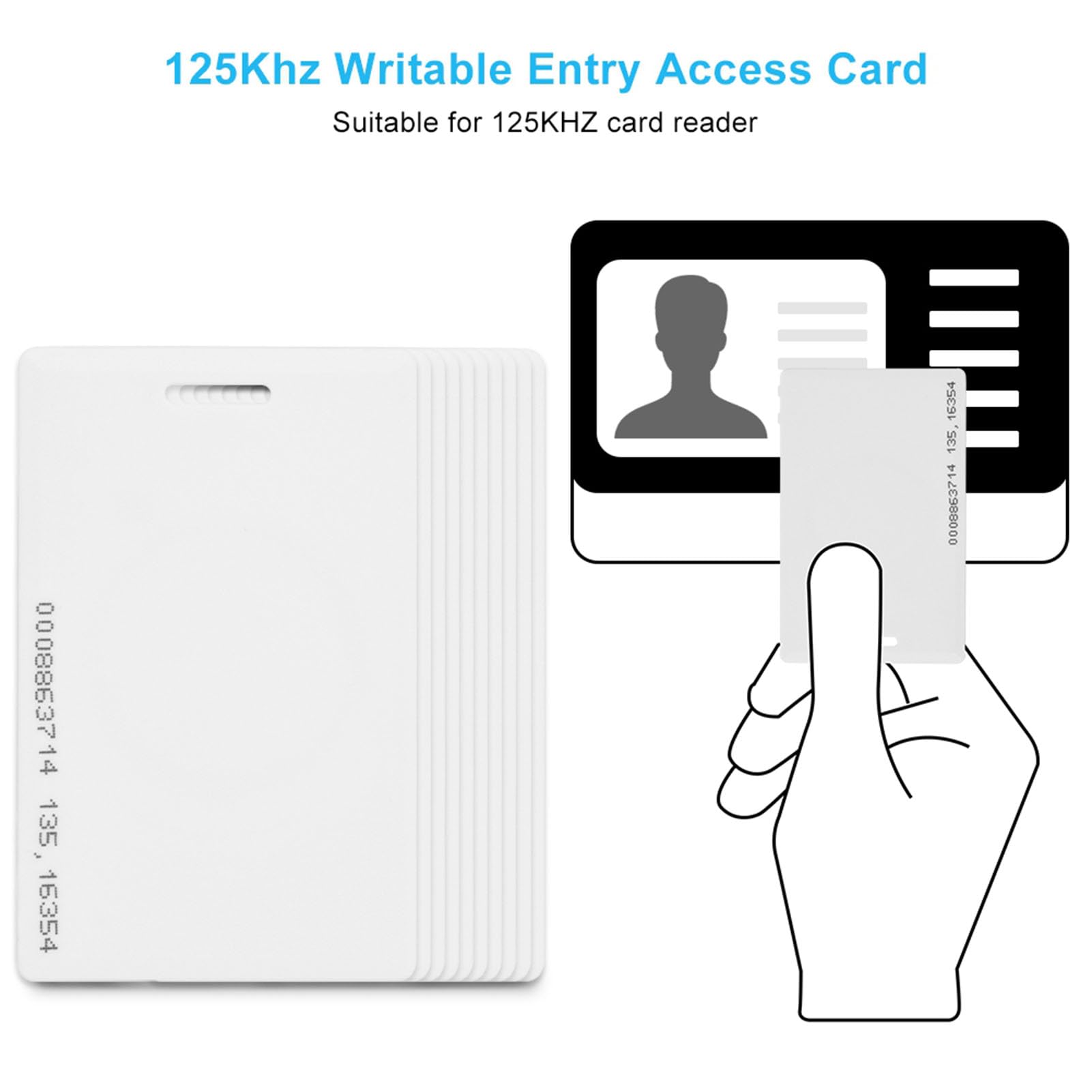 Karta RFID, 10 sztuk 125 kHz PVC Karty RFID w czytelnych Zbliżeniowych Drzwi Bezpieczeństwo Etykieta Systemy Kontroli Dostępu z Kluczem do Domowego Biura Szkoły